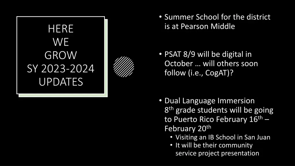 summer school for the district is at pearson