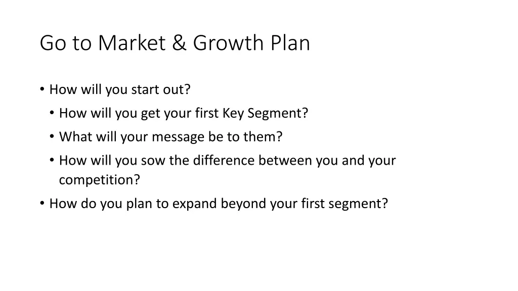 go to market growth plan