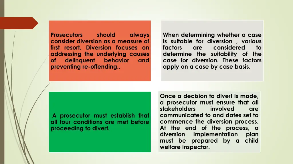 prosecutors consider diversion as a measure