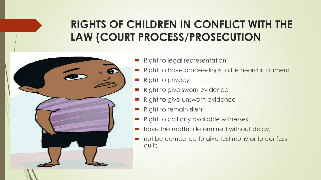 rights of children in conflict with the law court
