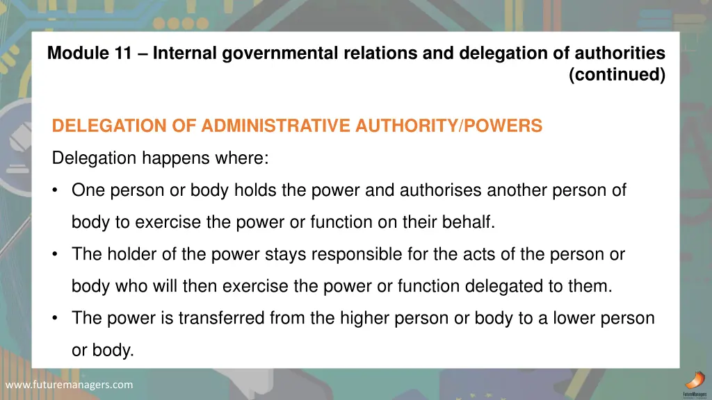 module 11 internal governmental relations 1