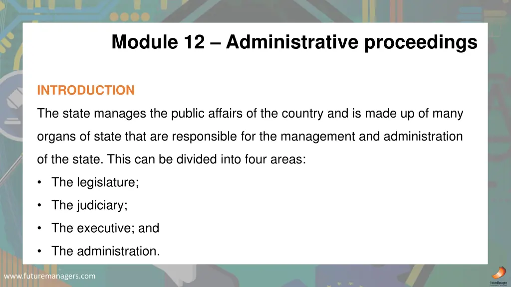 module 12 administrative proceedings
