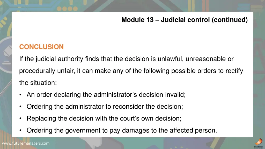 module 13 judicial control continued 1