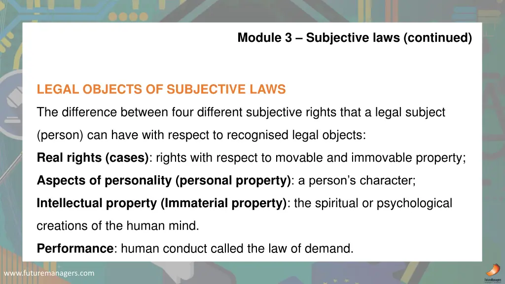 module 3 subjective laws continued 1