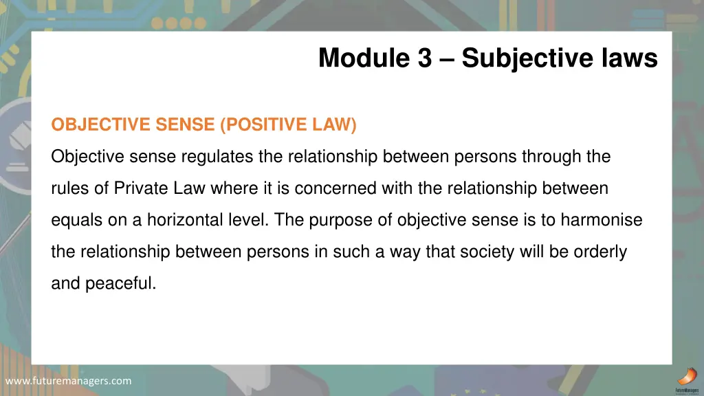 module 3 subjective laws