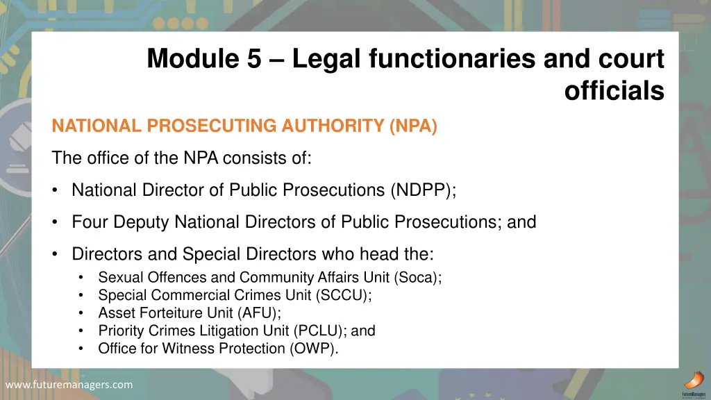 module 5 legal functionaries and court