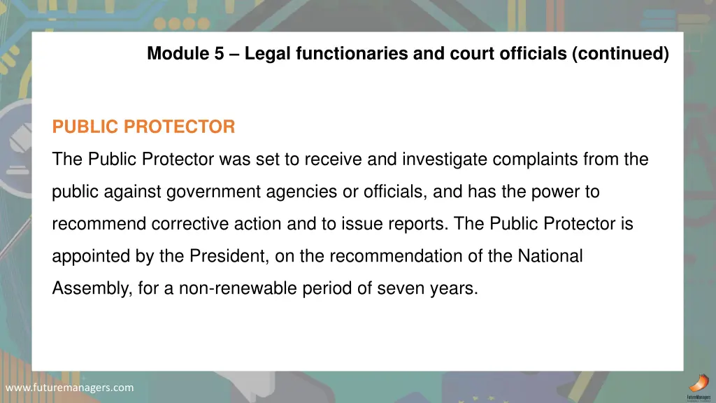 module 5 legal functionaries and court officials 6