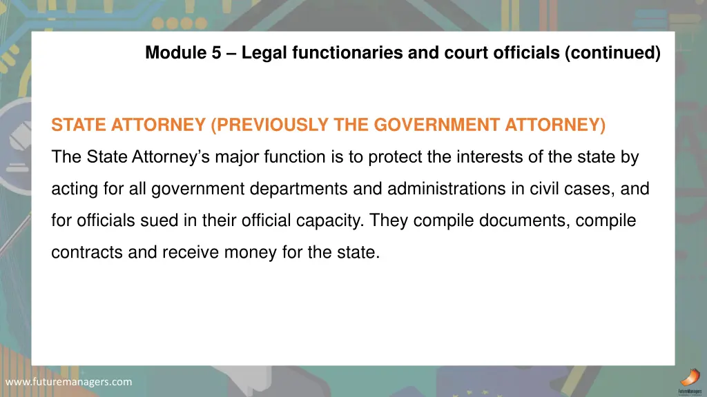module 5 legal functionaries and court officials