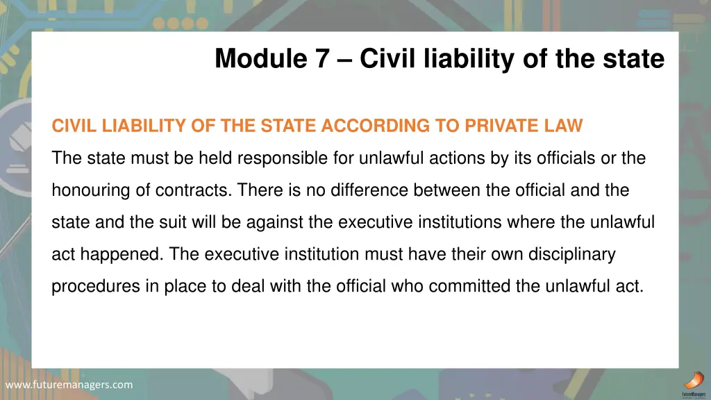 module 7 civil liability of the state