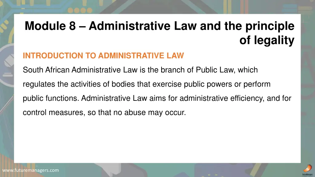 module 8 administrative law and the principle