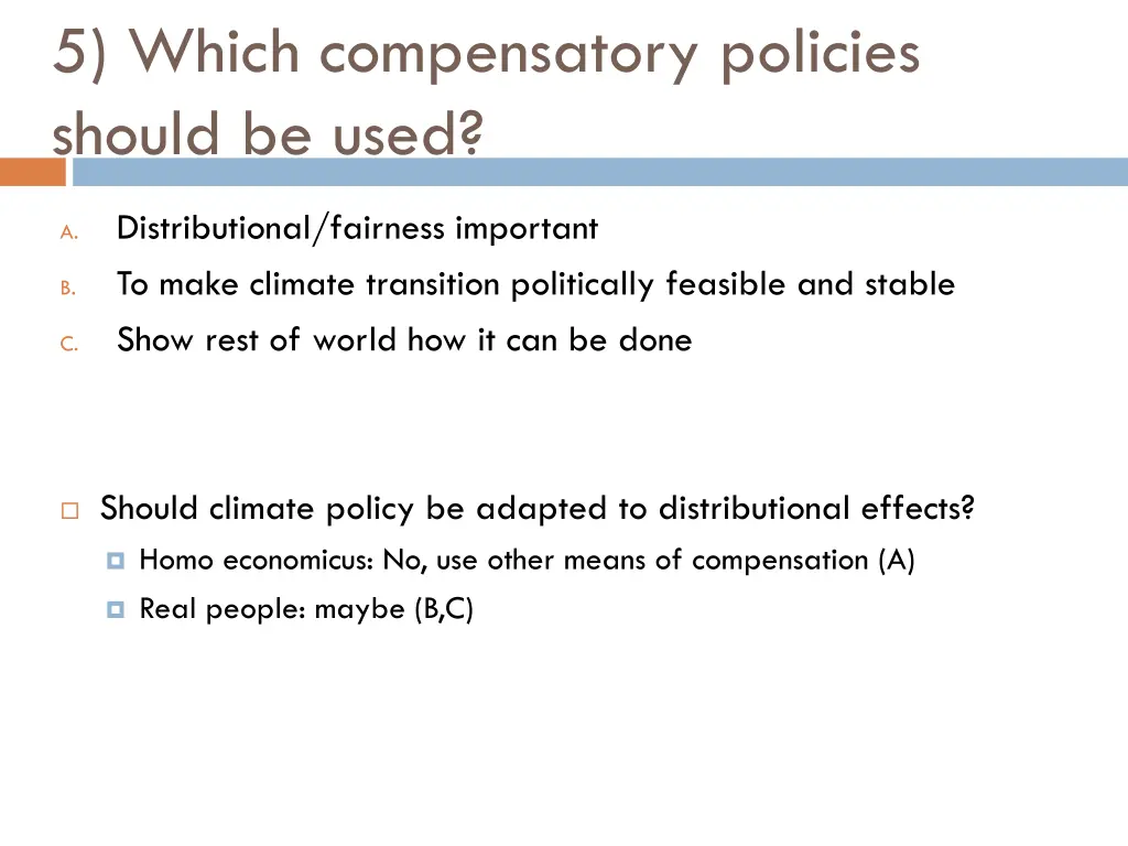 5 which compensatory policies should be used 1