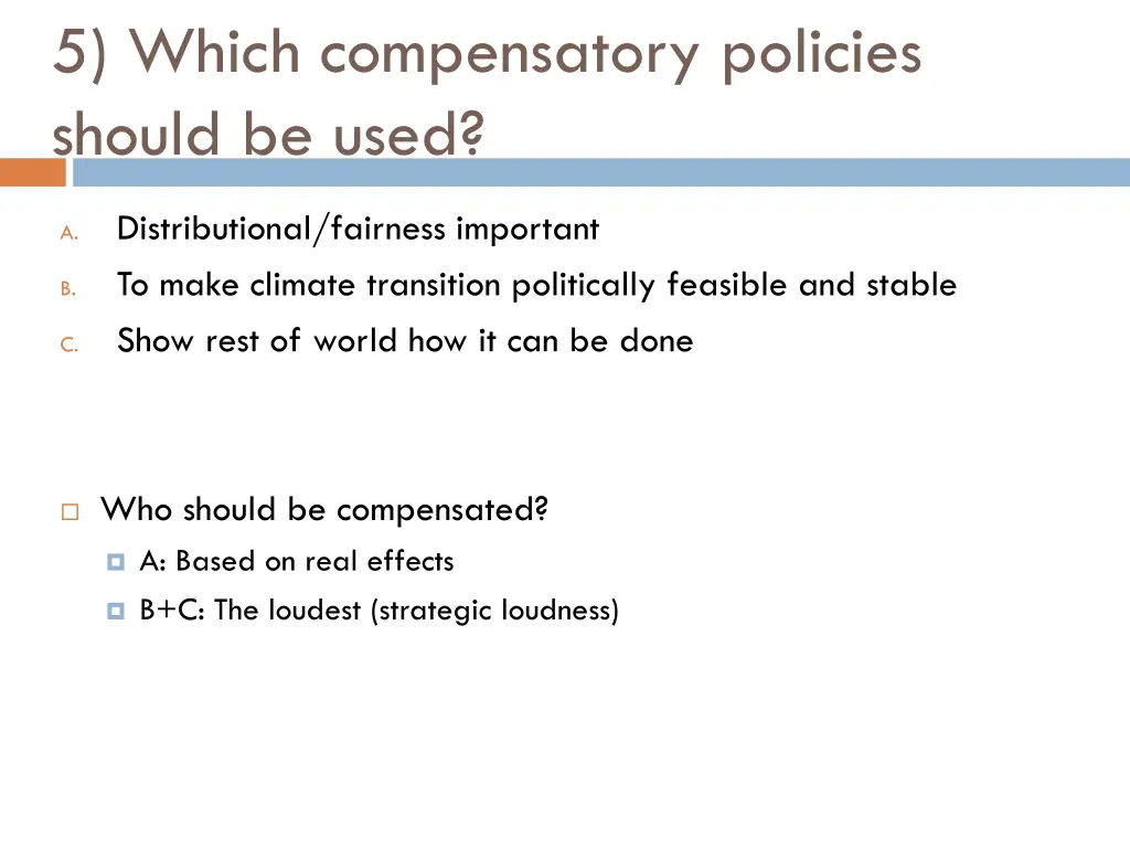 5 which compensatory policies should be used 2