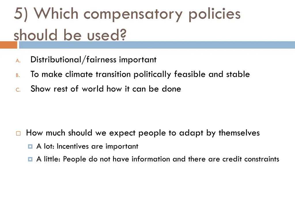 5 which compensatory policies should be used 4