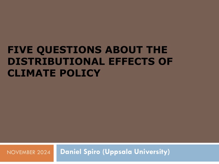 five questions about the distributional effects