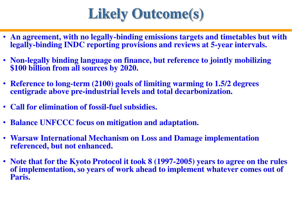 likely outcome s