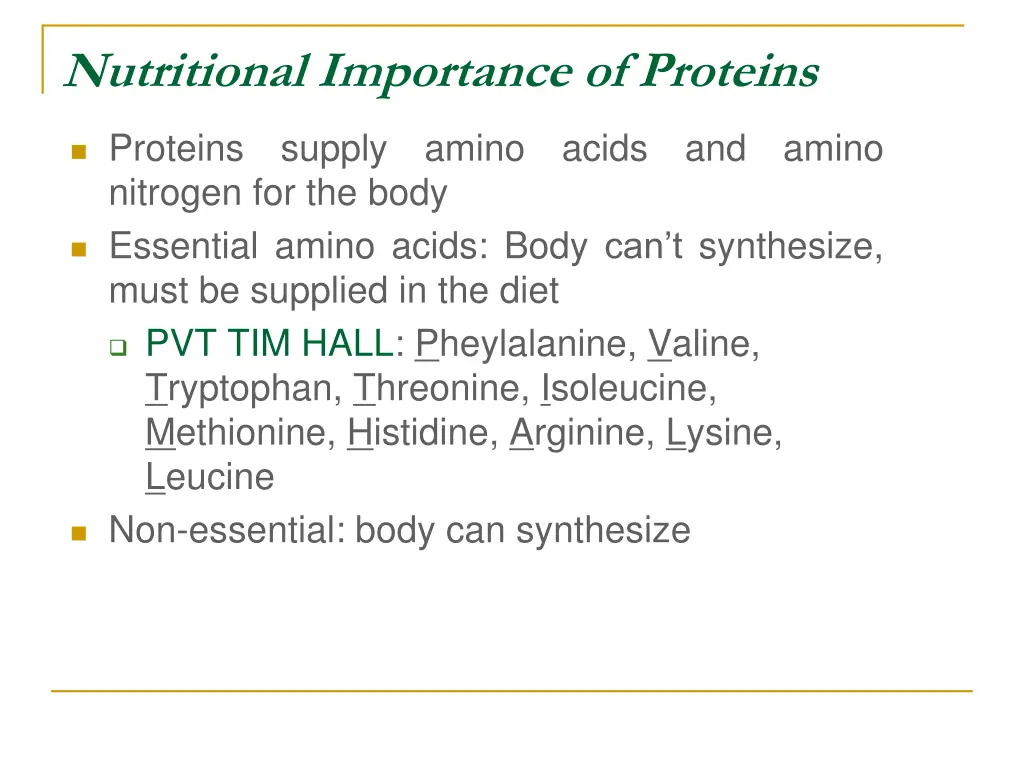 nutritional importance of proteins