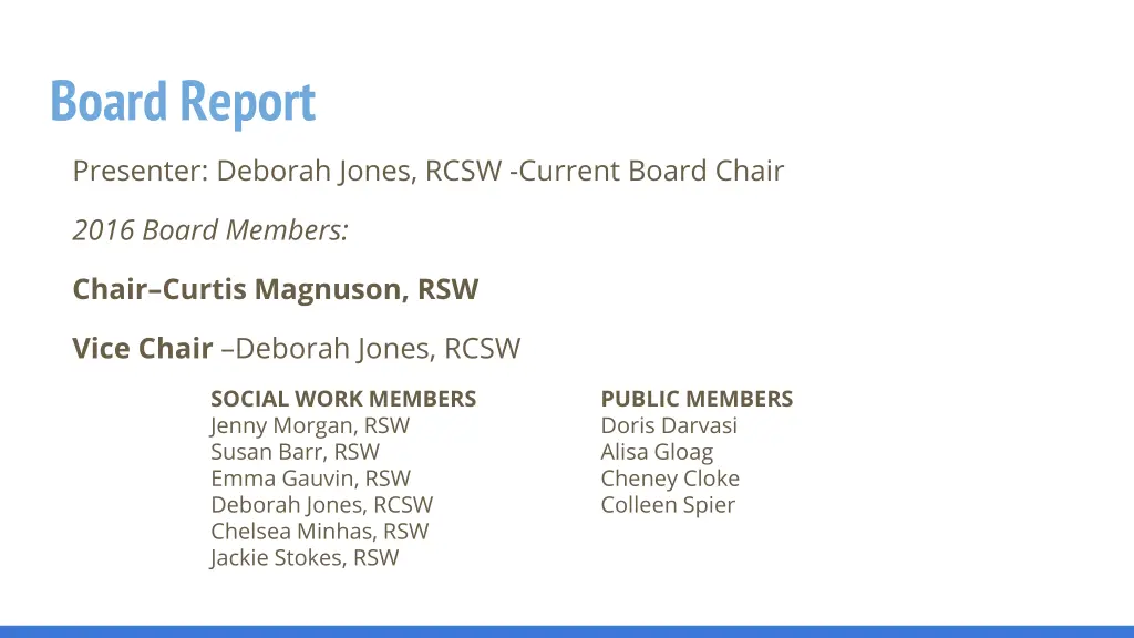 board report