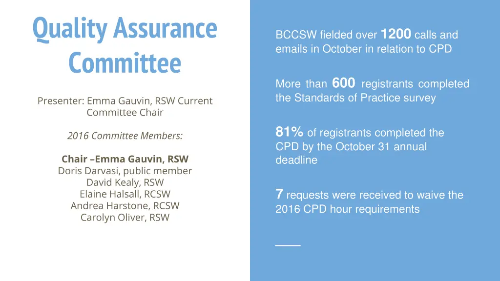 quality assurance committee