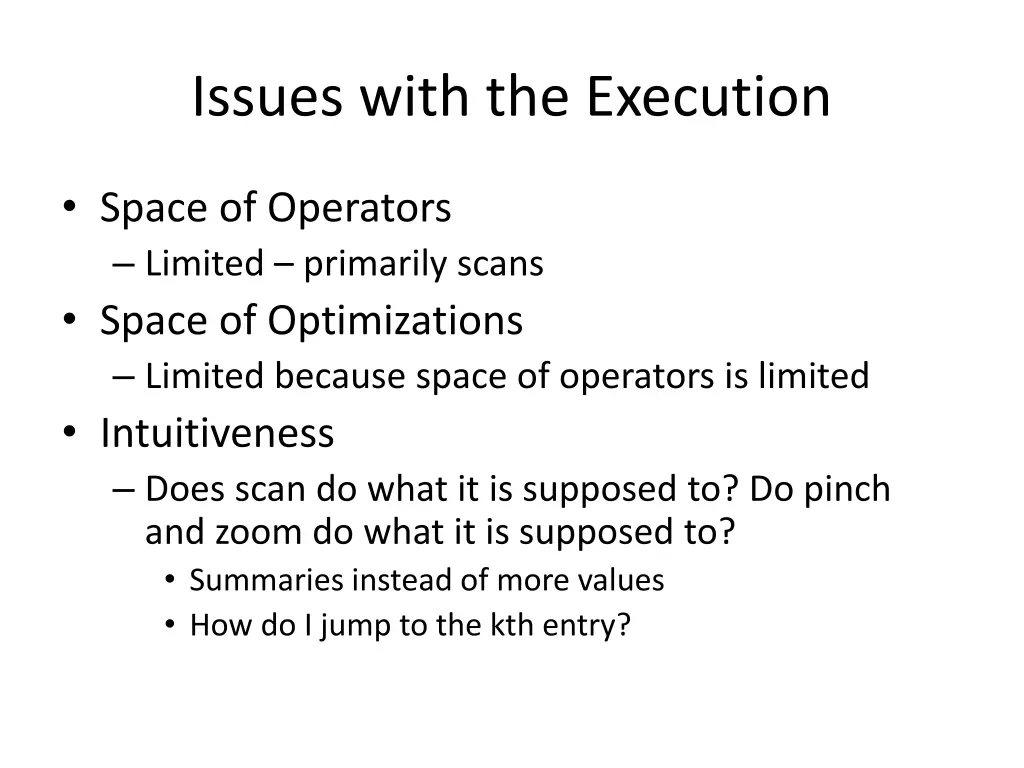 issues with the execution 1