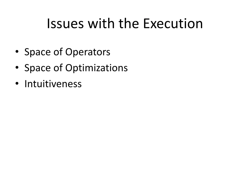 issues with the execution