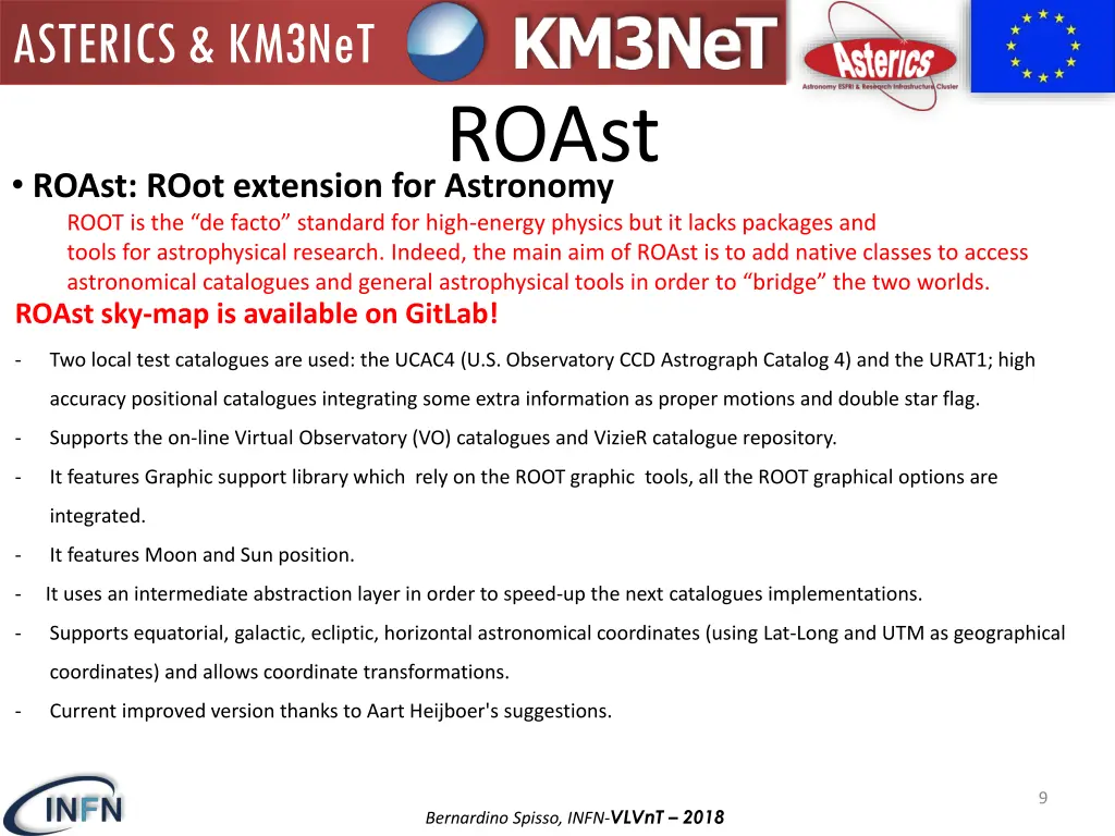 asterics km3net 8