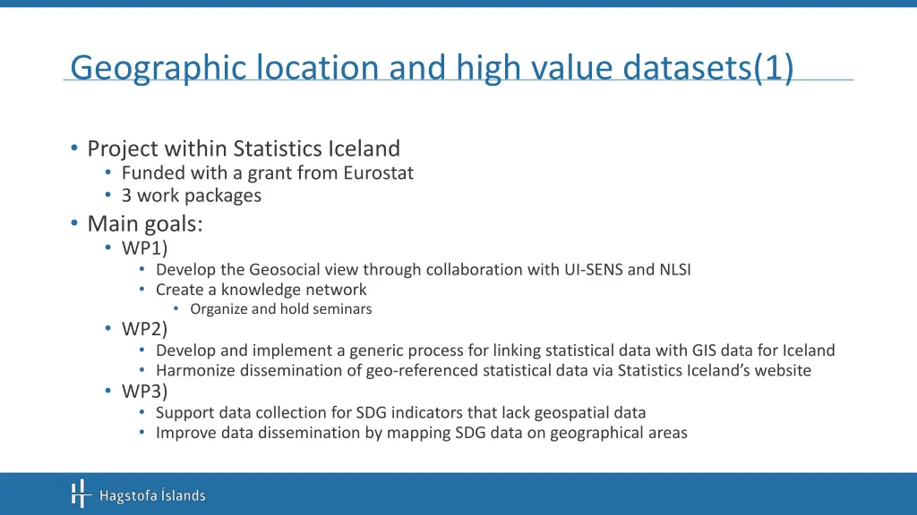 geographic location and high value datasets 1