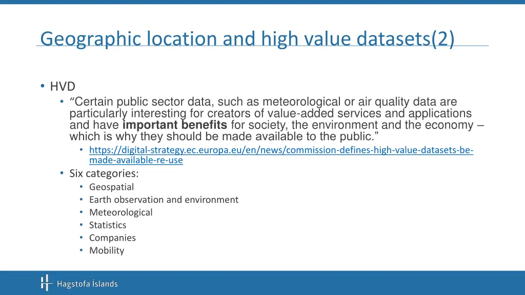 geographic location and high value datasets 2