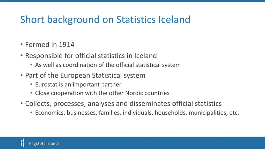 short background on statistics iceland