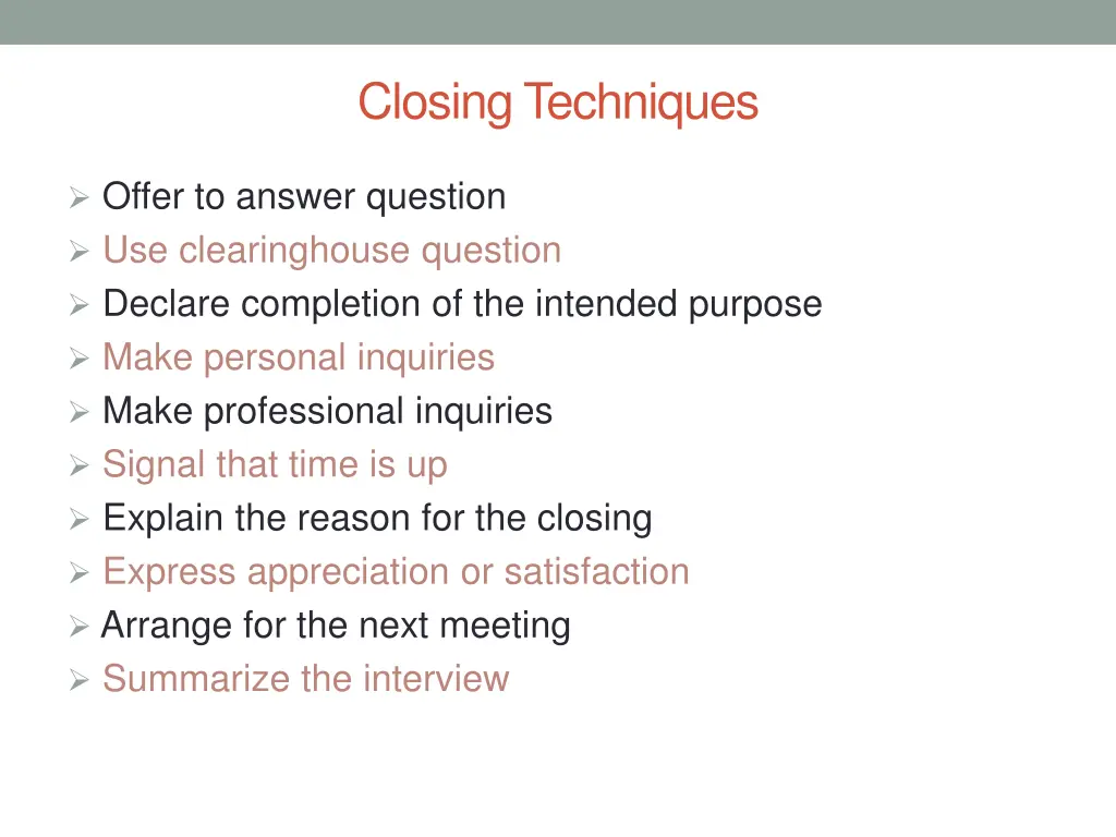 closing techniques