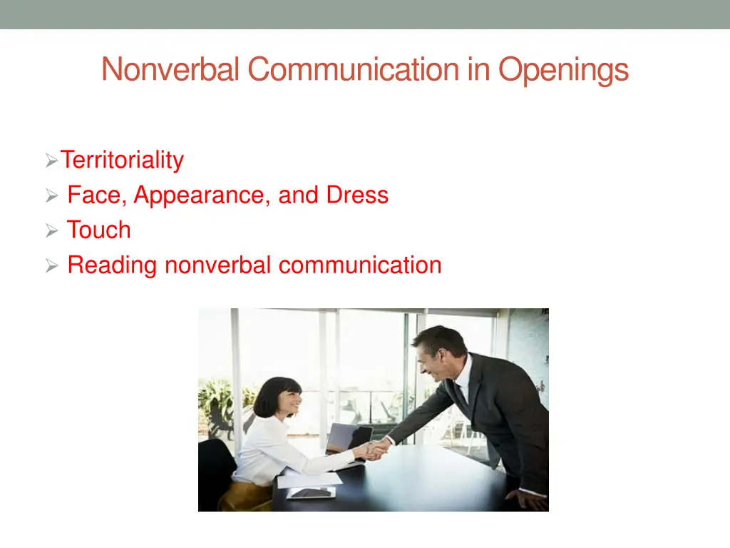 nonverbal communication in openings