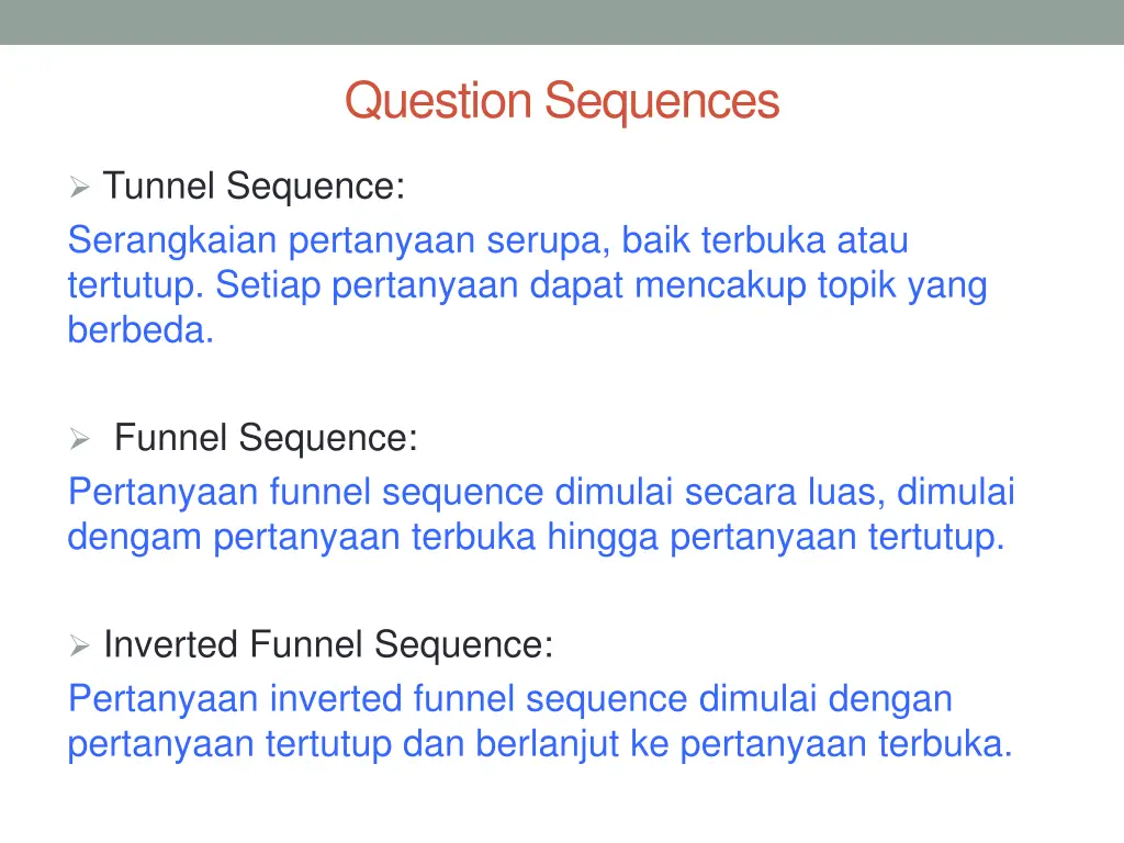 question sequences
