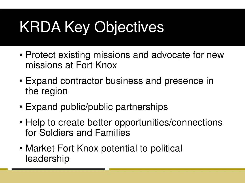 krda key objectives