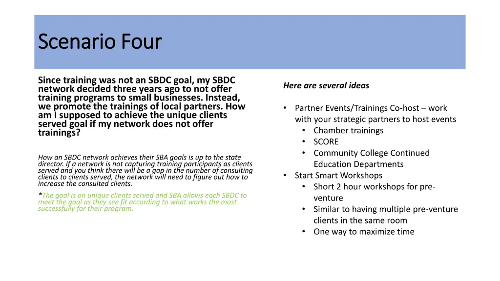 scenario four scenario four