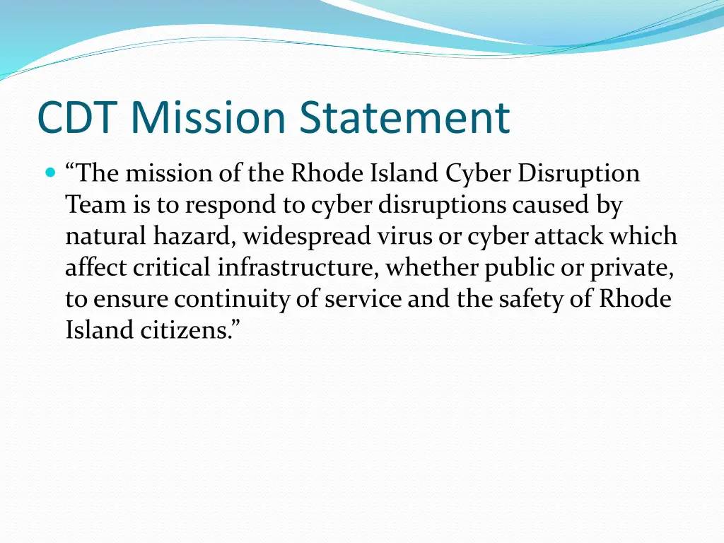 cdt mission statement