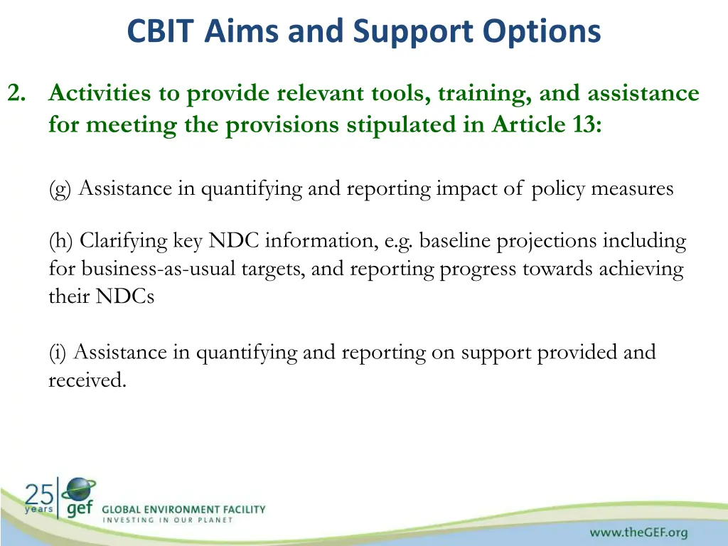 cbit aims and support options 2