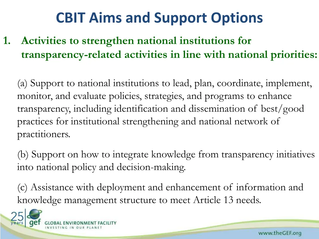 cbit aims and support options