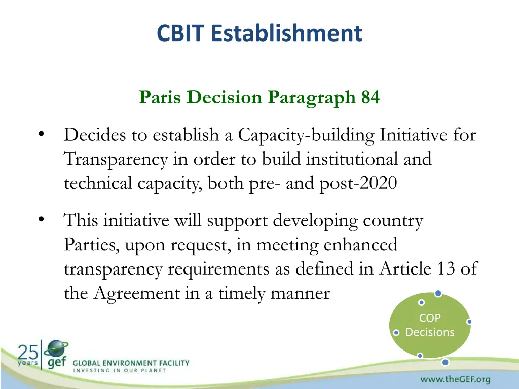 cbit establishment