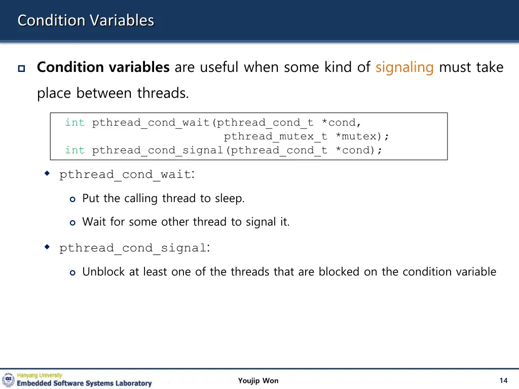 condition variables