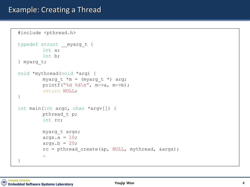 example creating a thread