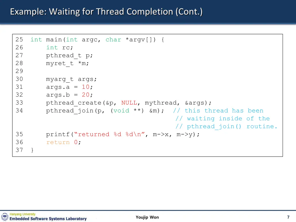 example waiting for thread completion cont