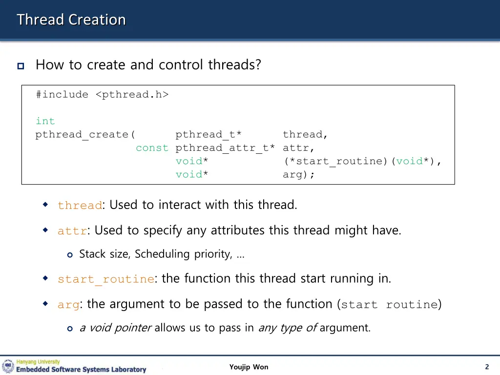 thread creation