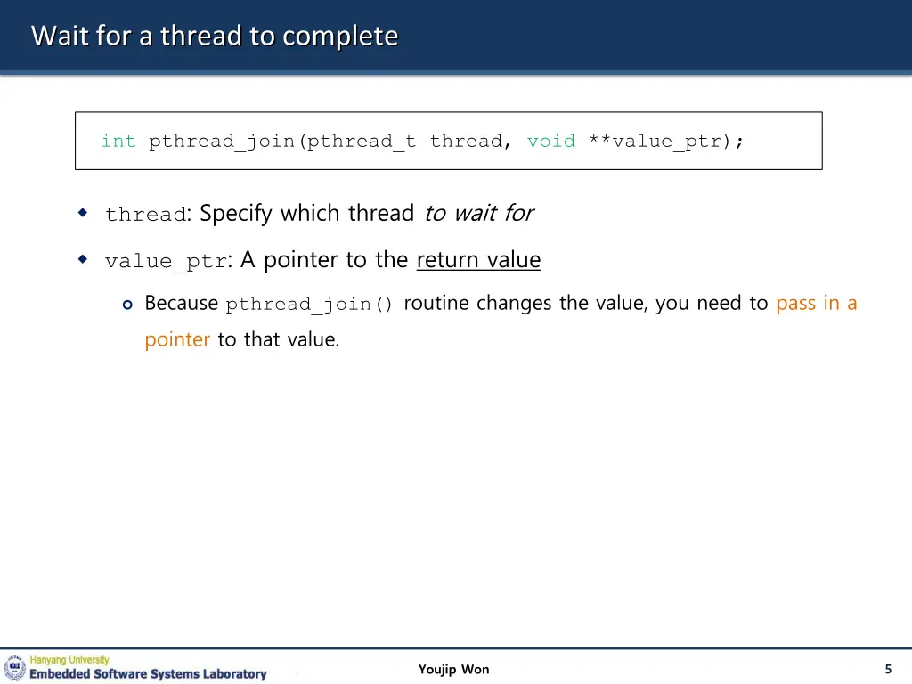 wait for a thread to complete