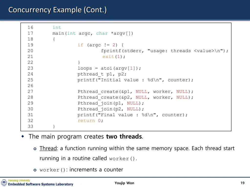 concurrency example cont