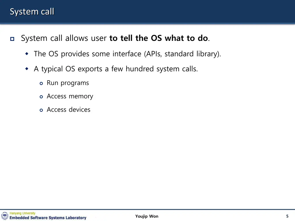 system call