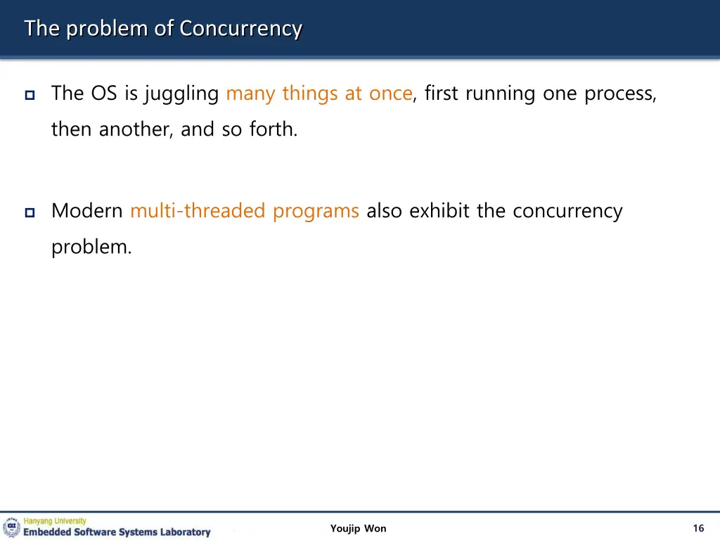 the problem of concurrency