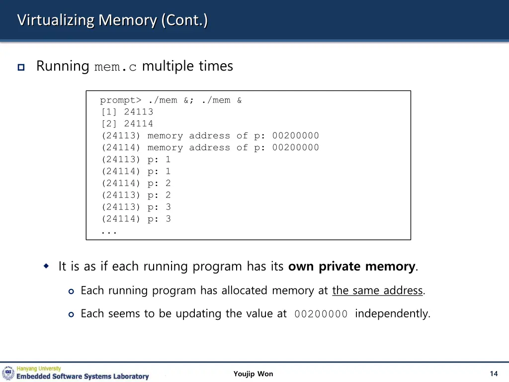 virtualizing memory cont 2