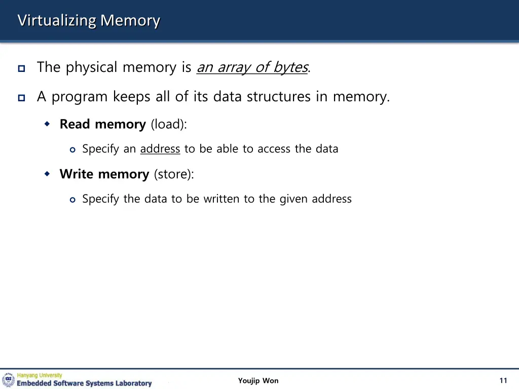 virtualizing memory