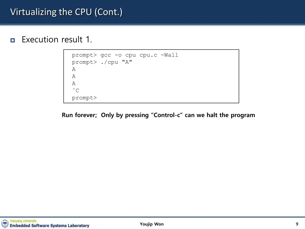 virtualizing the cpu cont 1