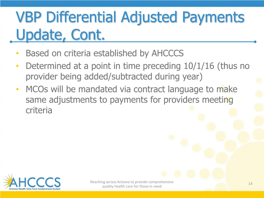 vbp differential adjusted payments update cont