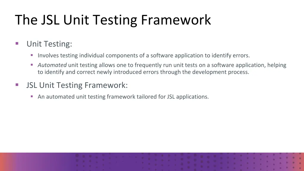 the jsl unit testing framework 2